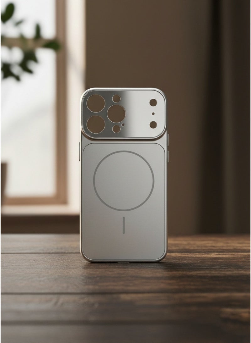 Grace iPhone 17 style converter case - (11 to 16 pro max)Minimalist Matte Silver Magnetic AG Phone Case - Industrial Aesthetic - iPhone MagSafe Series - Image 2